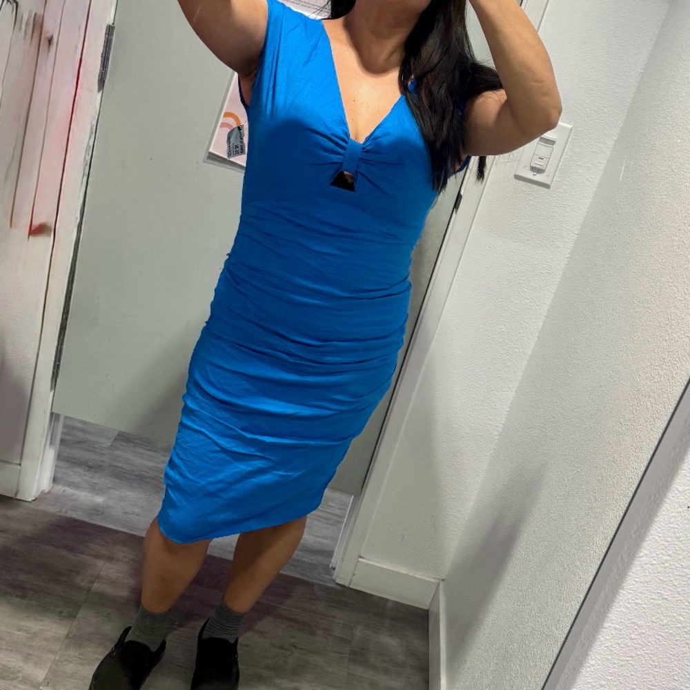 Elegant Blue Sleeveless Dress